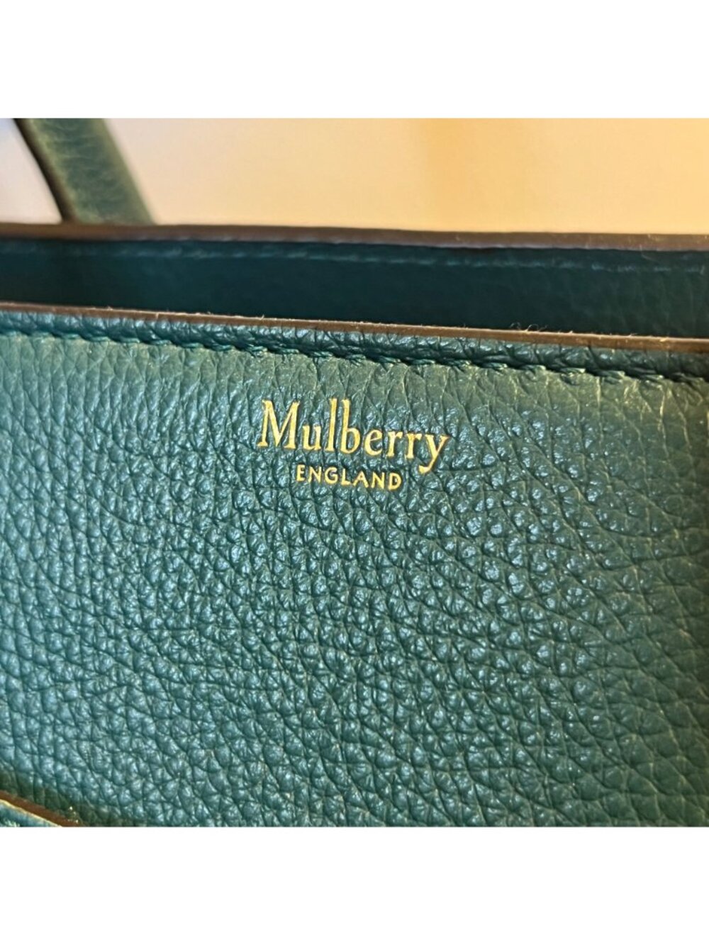 NWOT Mulberry Green Classic Grain Leather Small Zipped Bayswater Tote Bag - Picture 2 of 15
